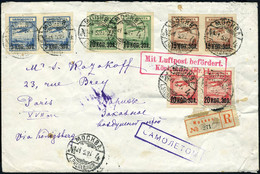 Lettre N° 14/17, Les 4 Valeurs En Paires Sur LR PA De Moscou à Paris 21.5.24 Au Verso Timbre D'usage Spécial N° 3 Obl.,  - Autres & Non Classés