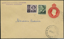 Lettre N° 155 +173C, Sur Entier Postal à 31/2p Càd ANARE Heard Is Austr. 1Ap 52, Cachet Australian National Antarctique  - Otros & Sin Clasificación