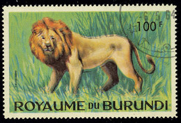 Oblitéré N° 94, 100f Lion, Double Impression Du Centre, T.B. - Sonstige & Ohne Zuordnung