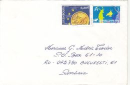 65337- CURRENCY, CULTURE CAPITAL, STAMPS ON COVER, 2007, LUXEMBOURG - Lettres & Documents