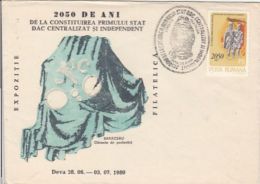 65406- DACIAN STATE ANNIVERSARY, KING BUREBISTA, SPECIAL COVER, 1980, ROMANIA - Lettres & Documents