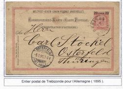 Turquie Ottoman Turkey Austria Lettre Cover Trebizonde Trebisonda Trapezunt 1895 ( Entier Stationary ) Levant Levante - Oriente Austriaco