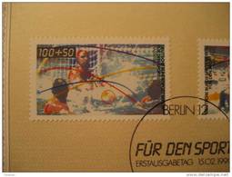 GERMANY Berlin 1990 Basket Basketball Water Polo Wasserball Swimming Pool Natation Schwimmen Swim Maxi Maximum Card - Wasserball