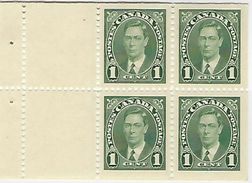 CANADA, 1937, Bookletpane Sc 357a,4x1c, From Booklet SB 28 - Booklets Pages