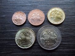 2017 Litauen Lithuania 1, 2, 10, 20 Cent 2 Euro 2017  UNC From Roll - Litouwen