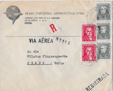 RIO DE JANEIRO1960 - Registrada-Letter Via Aérea To Pilatus Flugzeugwerke Stans - Storia Postale