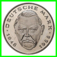 ALEMANIA ( GERMANY )  MONEDA DE 2.00 DM AÑO 1988 CECA- J . DE  LUDWIG ERHARD - CONMEMORATIVA.- NÍQUEL REVESTIDO DE COBRE - 2 Marchi