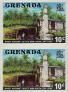 GRENADA 1975 River Antoine Rum Distillery Alcohol 10c IMPERF.PAIR - Wein & Alkohol