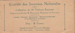 CARNET Du COMITE DES JOURNEES NATIONALES Collection De 20 Timbres Souvenir - Tda224 - Blocs & Carnets