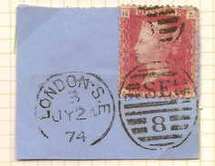 GB 1858 1d On Piece (plate 168) SG 43 U #ABJ007 - Brieven En Documenten