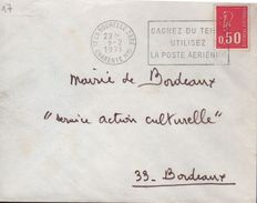 Lettre 17 La Rochelle Gare O= "Gagnez Du Temps Utilisez La Poste Aérienne" - 1960-.... Briefe & Dokumente