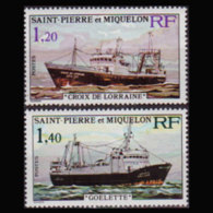 ST.PIERRE 1976 - Scott# 451-2 Fishing Vessels Set Of 2 MNH - Unused Stamps