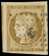 EMISSION DE 1849 -  1    10c. Bistre Jaune, Obl. PC 44, Grandes Marges, Voisin à Gauche, Superbe. C - 1849-1850 Cérès