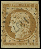 EMISSION DE 1849 -  1    10c. Bistre Jaune, Obl. PC 1197, TB - 1849-1850 Cérès