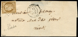 Let EMISSION DE 1849 - Let  1    10c. Bistre Jaune, Obl. PC 1019 S. LSC, Càd T15 NIORT 15/11/52 Et Cursive 75/LA CRECHE, - 1849-1850 Cérès
