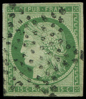EMISSION DE 1849 -  2    15c. Vert, Obl. ETOILE TB  C - 1849-1850 Cérès