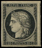 * EMISSION DE 1849 - *    3    20c. Noir Sur Jaune, Voisin à Droite, TTB. C - 1849-1850 Cérès