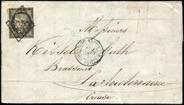 Let EMISSION DE 1849 - Let  3    20c. Noir Sur Jaune, Défx, Obl. GRILLE Sur LAC, Càd ASSEMBLEE NATIONALE/POSTES 17/3/49, - 1849-1850 Cérès