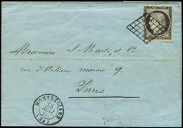 Let EMISSION DE 1849 - Let  3a   20c. Noir Sur Blanc, Obl. GRILLE S. LSC, Càd T15 MONTBELIARD 13/5/50, TTB - 1849-1850 Cérès