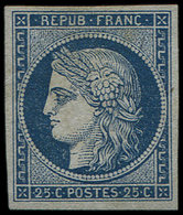 (*) EMISSION DE 1849 - (*)  4    25c. Bleu, Neuf Sans Gomme, TB - 1849-1850 Cérès