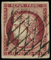 EMISSION DE 1849 -  6     1f. Carmin, Obl. GRILLE SANS FIN, TTB. C - 1849-1850 Cérès