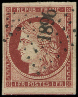 EMISSION DE 1849 -  6B    1f. Carmin Brun, Obl. PC 1896, Petit Voisin En Bas, TTB - 1849-1850 Cérès