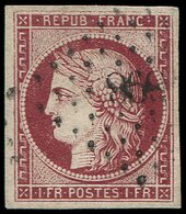 EMISSION DE 1849 -  6b    1f. Carmin Foncé, Obl. PC 896, Belle Nuance, TB/TTB - 1849-1850 Cérès