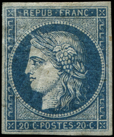 * EMISSION DE 1849 - *    8a   20c. Bleu Foncé Dit "Marquelet", TB - 1849-1850 Cérès