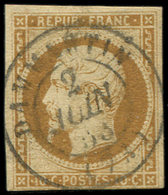 PRESIDENCE -  9    10c. Bistre Jaune, Obl. Càd T15 DAMMARTIN 2/6/53, TB - 1852 Louis-Napoléon