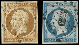 PRESIDENCE -  9    10c. Bistre Jaune Et N°15 25c. Bleu Obl. Etoile Et PC, TB - 1852 Louis-Napoléon