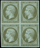 ** EMPIRE NON DENTELE - **   11    1c. Olive, BLOC De 4, Un Ex. Pli, Les Autres TB - 1853-1860 Napoléon III