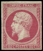 * EMPIRE NON DENTELE - *    17B  80c. Rose, Inf. Trace De Ch., TB - 1853-1860 Napoléon III