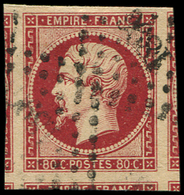 EMPIRE NON DENTELE -  17A  80c. Carmin, Oblitéré PC, 5 Voisins, Superbe - 1853-1860 Napoléon III