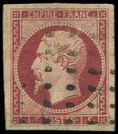 EMPIRE NON DENTELE -  18    1f. Carmin, Obl. GROS POINTS, Réparé, B - 1853-1860 Napoléon III