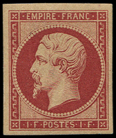 * EMPIRE NON DENTELE - *    R18d  1f. Carmin, REIMPRESSION, TB - 1853-1860 Napoléon III