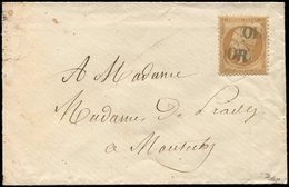 Let EMPIRE DENTELE - Let  21   10c. Bistre, Obl. OR 2 Fois S. Env., TB. C - 1862 Napoléon III