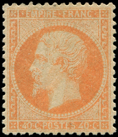* EMPIRE DENTELE - *    23   40c. Orange, Bon Centrage, TTB. C - 1862 Napoléon III