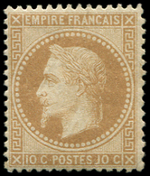 ** EMPIRE LAURE - **   28A  10c. Bistre, T I, TTB - 1863-1870 Napoléon III Lauré