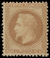 * EMPIRE LAURE - *    28B  10c. Bistre, T II, Infime Ch., Centrage Courant, TB. J - 1863-1870 Napoléon III Lauré