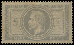 * EMPIRE LAURE - *    33    5f. Violet Gris, TB, Certif. Calves - 1863-1870 Napoléon III Lauré
