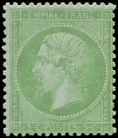 ** EMPIRE LAURE - **   35    5c. Vert Pâle Sur Bleu, Très Belle Nuance, TTB. Certif. Calves - 1863-1870 Napoléon III Lauré