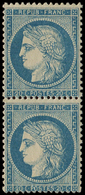 ** SIEGE DE PARIS - **   37   20c. Bleu, PAIRE Verticale, Un Ex. *, TB - 1870 Siège De Paris