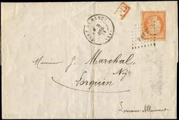 Let SIEGE DE PARIS - Let  38   40c. Orange Obl. Los. PAV2e S. LAC, Càd GARE DE NANCY 3/12/72, Arr. Càd ALLEMAND AVRICOUR - 1870 Siège De Paris