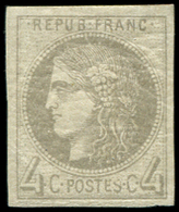 * EMISSION DE BORDEAUX - *    41A   4c. Gris, R I, Pos. 7, Très Belles Marges, TB. Br - 1870 Emission De Bordeaux