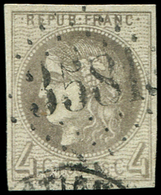 EMISSION DE BORDEAUX -  41Bc  4c. Gris Noir, R II, Obl. GC 3581, Petit Cl., Aspect TTB. J - 1870 Emission De Bordeaux