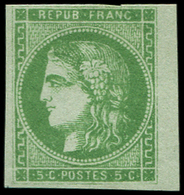 * EMISSION DE BORDEAUX - *    42B   5c. Vert-jaune, R II, Petit Bdf, Belle Nuance, TB. Br - 1870 Emission De Bordeaux