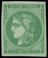 (*) EMISSION DE BORDEAUX - (*)  42Bh  5c. Vert, R II, Jolie Nuance, TB - 1870 Emission De Bordeaux