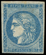 * EMISSION DE BORDEAUX - *    45B  20c. Bleu, T II R II, TB - 1870 Emission De Bordeaux