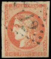 EMISSION DE BORDEAUX -  48f  40c. Rouge Clair, Obl. GC, Nuance Certifiée Scheller, TB - 1870 Emission De Bordeaux