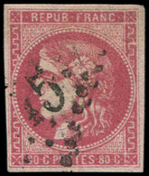 EMISSION DE BORDEAUX -  49   80c. Rose, Oblitéré GC, TB. C - 1870 Emission De Bordeaux